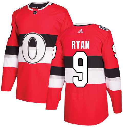 Men's Adidas Ottawa Senators #9 Bobby Ryan Red Authentic 2017 100 Classic Stitched NHL Jersey