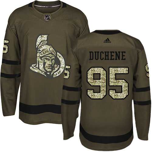 Men's Adidas Ottawa Senators #95 Matt Duchene Green Salute to Service Stitched NHL Jersey