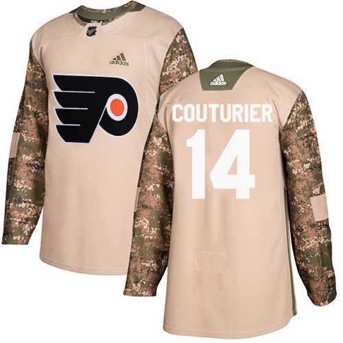 Men's Adidas Philadelphia Flyers #14 Sean Couturier Camo Authentic 2017 Veterans Day Stitched NHL Jersey