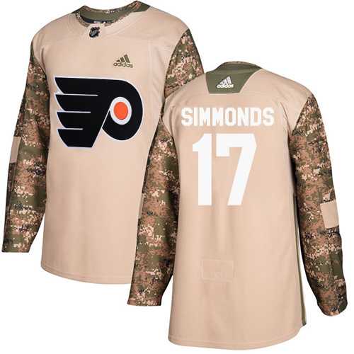 Men's Adidas Philadelphia Flyers #17 Wayne Simmonds Camo Authentic 2017 Veterans Day Stitched NHL Jersey