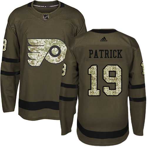 Men's Adidas Philadelphia Flyers #19 Nolan Patrick Green Salute to Service Stitched NHL