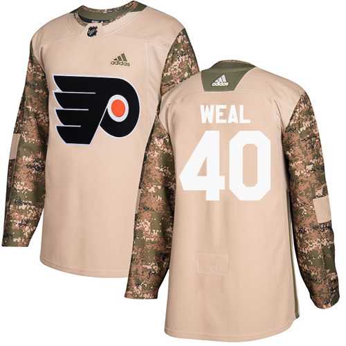 Men's Adidas Philadelphia Flyers #40 Jordan Weal Camo Authentic 2017 Veterans Day Stitched NHL Jersey