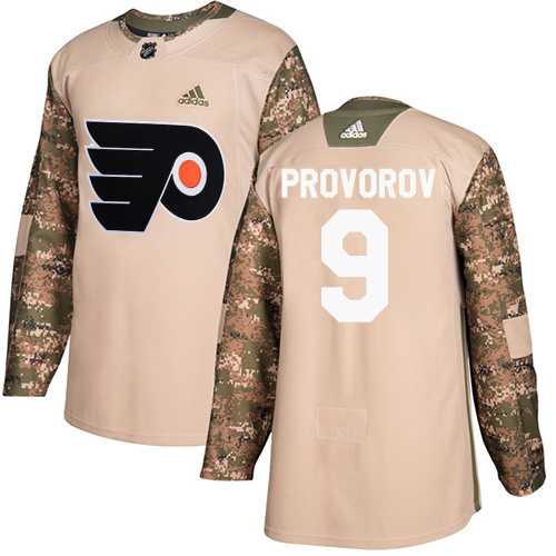 Men's Adidas Philadelphia Flyers #9 Ivan Provorov Camo Authentic 2017 Veterans Day Stitched NHL Jersey