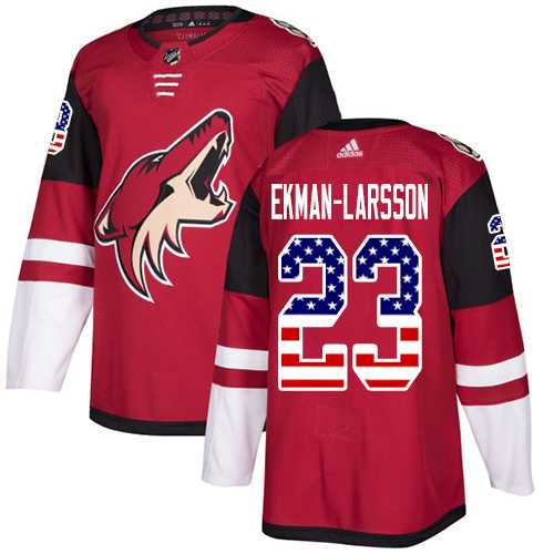 Men's Adidas Phoenix Coyotes #23 Oliver Ekman-Larsson Maroon Home Authentic USA Flag Stitched NHL Jersey