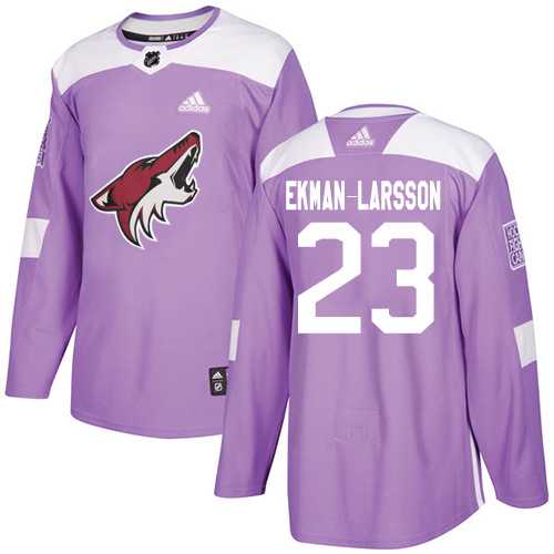 Men's Adidas Phoenix Coyotes #23 Oliver Ekman-Larsson Purple Authentic Fights Cancer Stitched NHL