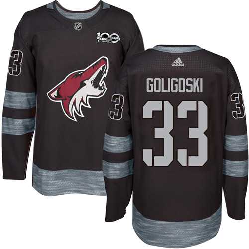 Men's Adidas Phoenix Coyotes #33 Alex Goligoski Black 1917-2017 100th Anniversary Stitched NHL