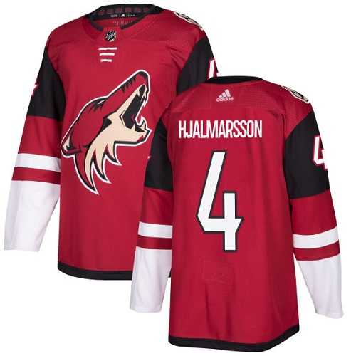 Men's Adidas Phoenix Coyotes #4 Niklas Hjalmarsson Maroon Home Authentic Stitched NHL Jersey