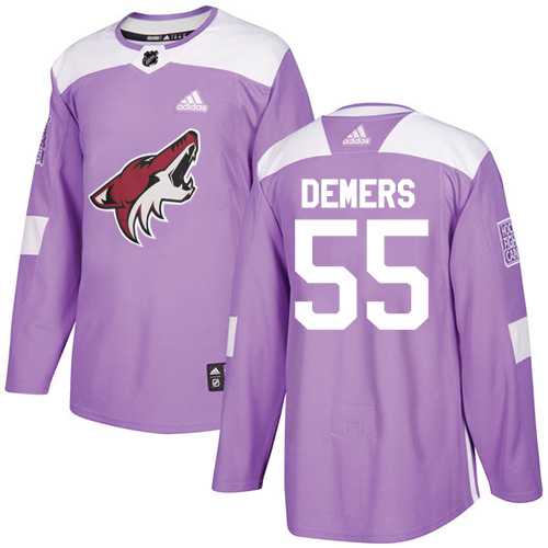 Men's Adidas Phoenix Coyotes #55 Jason Demers Purple Authentic Fights Cancer Stitched NHL