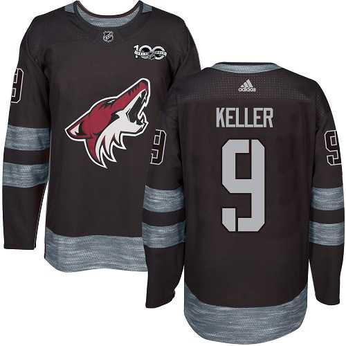 Men's Adidas Phoenix Coyotes #9 Clayton Keller Black 1917-2017 100th Anniversary Stitched NHL Men's Adidas Phoenix Coyotes #9 Clayton Keller Black 1917-2017 100th Anniversary Stitched NHL