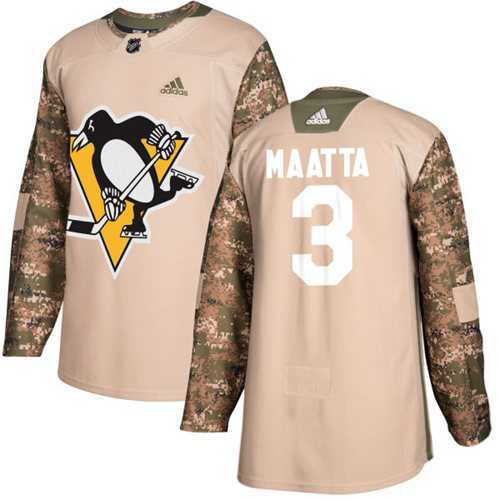 Men's Adidas Pittsburgh Penguins #3 Olli Maatta Camo Authentic 2017 Veterans Day Stitched NHL Jersey