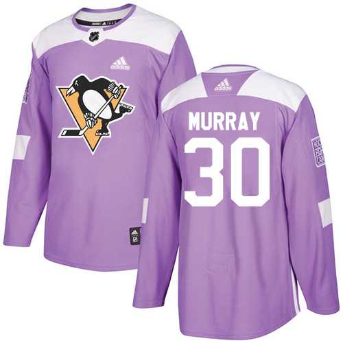 Men's Adidas Pittsburgh Penguins #30 Matt Murray Purple Authentic Fights Cancer Stitched NHL