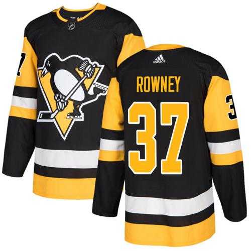 Men's Adidas Pittsburgh Penguins #37 Carter Rowney Black Home Authentic Stitched NHL Jersey