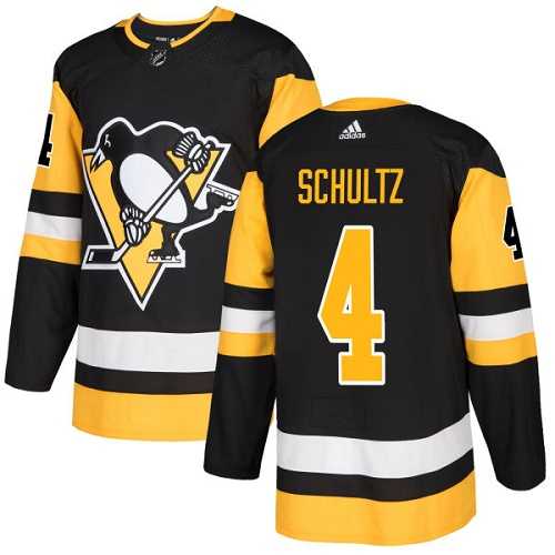 Men's Adidas Pittsburgh Penguins #4 Justin Schultz Black Home Authentic Stitched NHL Jersey