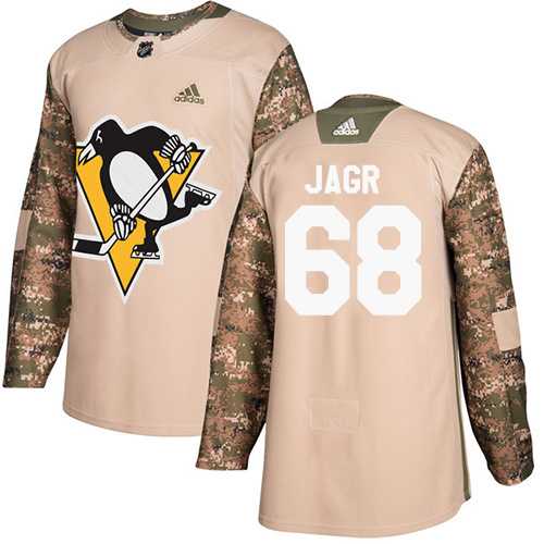 Men's Adidas Pittsburgh Penguins #68 Jaromir Jagr Camo Authentic 2017 Veterans Day Stitched NHL Jersey