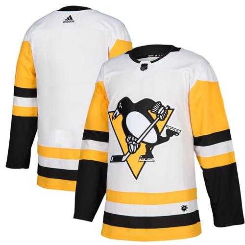 Men's Adidas Pittsburgh Penguins Blank White Road Authentic Stitched NHL Jersey
