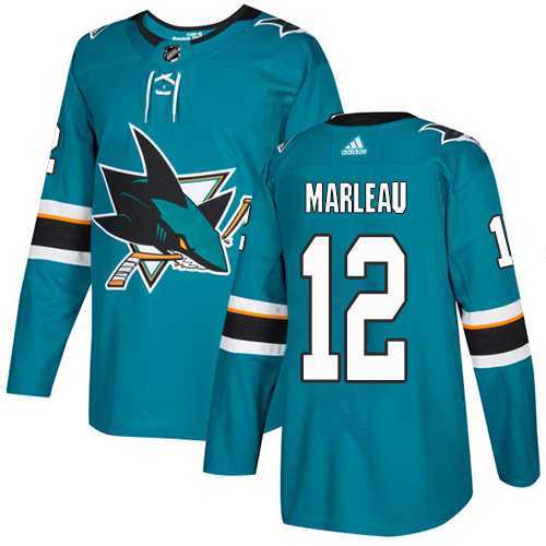 Men's Adidas San Jose Sharks #12 Patrick Marleau Teal Home Authentic Stitched NHL Jersey