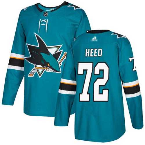 Men's Adidas San Jose Sharks #72 Tim Heed Teal Home Authentic Stitched NHL Jersey