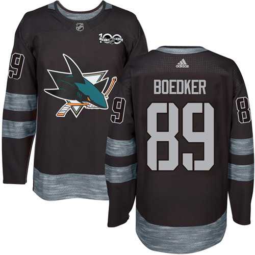 Men's Adidas San Jose Sharks #89 Mikkel Boedker Black 1917-2017 100th Anniversary Stitched NHL Jersey