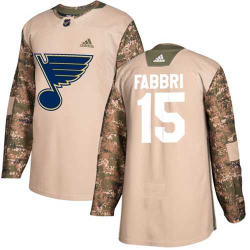 Men's Adidas St. Louis Blues #15 Robby Fabbri Camo Authentic 2017 Veterans Day Stitched NHL Jersey