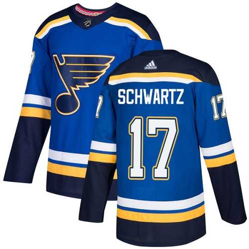 Men's Adidas St. Louis Blues #17 Jaden Schwartz Blue Home Authentic Stitched NHL Jersey Men's Adidas St. Louis Blues #17 Jaden Schwartz Blue Home Authentic Stitched NHL Jersey