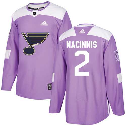 Men's Adidas St. Louis Blues #2 Al MacInnis Purple Authentic Fights Cancer Stitched NHL