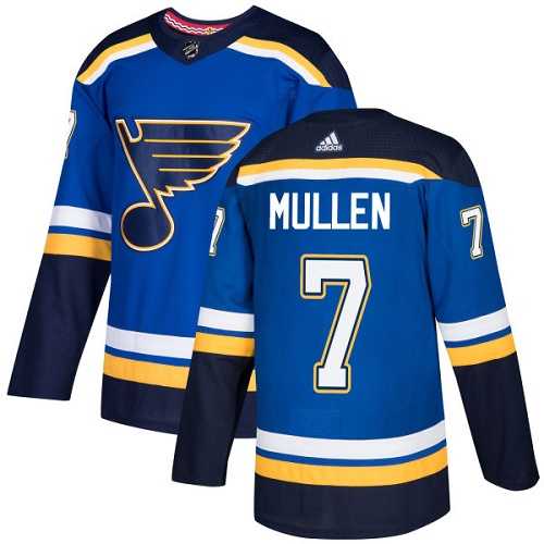 Men's Adidas St. Louis Blues #7 Joe Mullen Blue Home Authentic Stitched NHL Jersey