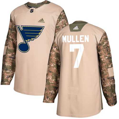 Men's Adidas St. Louis Blues #7 Joe Mullen Camo Authentic 2017 Veterans Day Stitched NHL Jersey