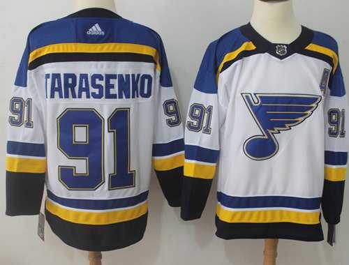 Men's Adidas St. Louis Blues #91 Vladimir Tarasenko White Road Authentic Stitched NHL Jersey