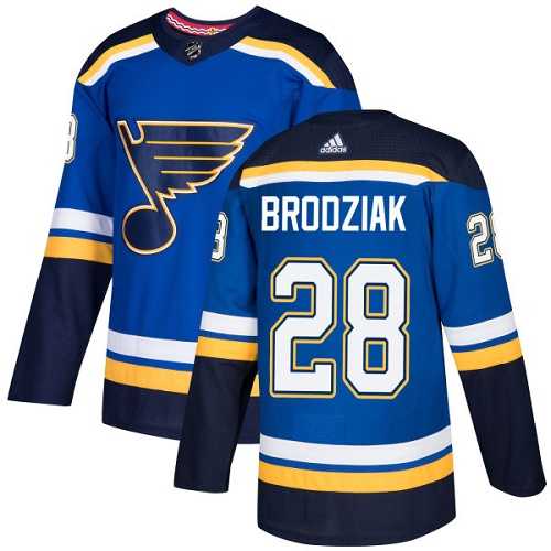 Men's Adidas St.Louis Blues #28 Kyle Brodziak Blue Home Authentic Stitched NHL Jersey