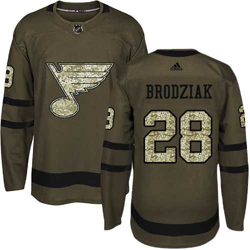 Men's Adidas St.Louis Blues #28 Kyle Brodziak Green Salute to Service Stitched NHL Jersey Men's Adidas St.Louis Blues #28 Kyle Brodziak Green Salute to Service Stitched NHL Jersey