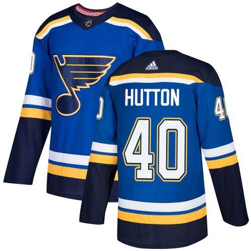 Men's Adidas St.Louis Blues #40 Carter Hutton Blue Home Authentic Stitched NHL Jersey