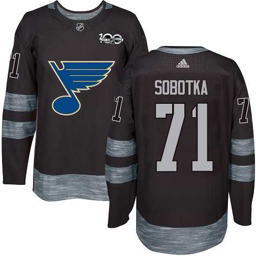 Men's Adidas St.Louis Blues #71 Vladimir Sobotka Black 1917-2017 100th Anniversary Stitched NHL Jersey