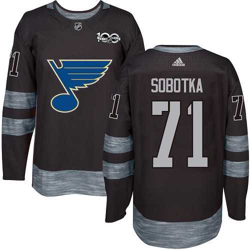 Men's Adidas St.Louis Blues #71 Vladimir Sobotka Black 1917-2017 100th Anniversary Stitched NHL Jersey Men's Adidas St.Louis Blues #71 Vladimir Sobotka Black 1917-2017 100th Anniversary Stitched NHL Jersey