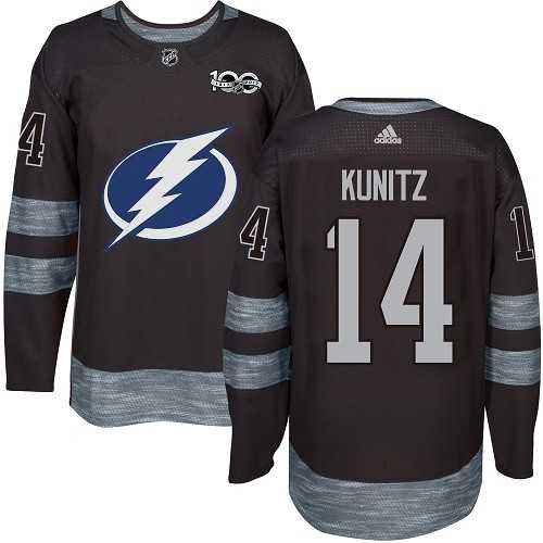 Men's Adidas Tampa Bay Lightning #14 Chris Kunitz Black 1917-2017 100th Anniversary Stitched NHL Jersey