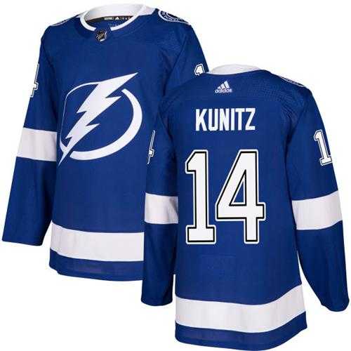 Men's Adidas Tampa Bay Lightning #14 Chris Kunitz Blue Home Authentic Stitched NHL Jersey