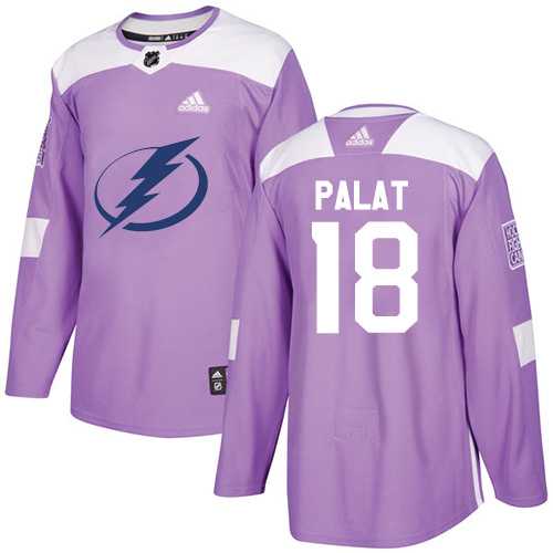 Men's Adidas Tampa Bay Lightning #18 Ondrej Palat Purple Authentic Fights Cancer Stitched NHL