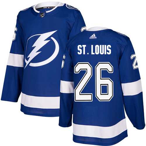 Men's Adidas Tampa Bay Lightning #26 Martin St. Louis Blue Home Authentic Stitched NHL Jersey