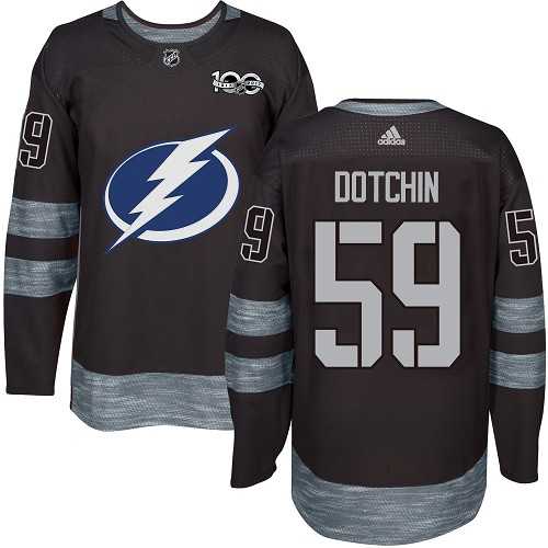 Men's Adidas Tampa Bay Lightning #59 Jake Dotchin Black 1917-2017 100th Anniversary Stitched NHL Jersey