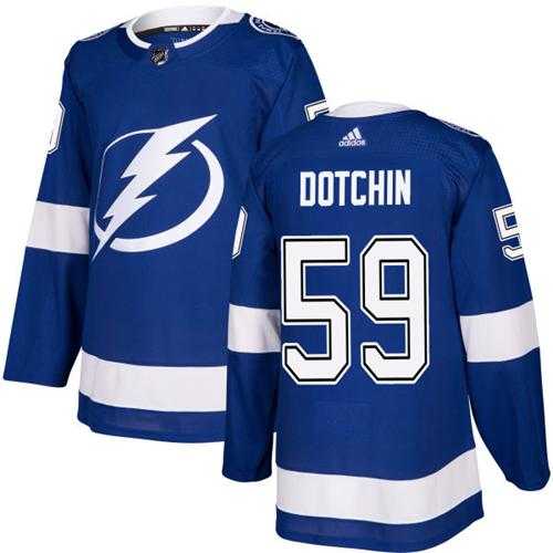 Men's Adidas Tampa Bay Lightning #59 Jake Dotchin Blue Home Authentic Stitched NHL Jersey