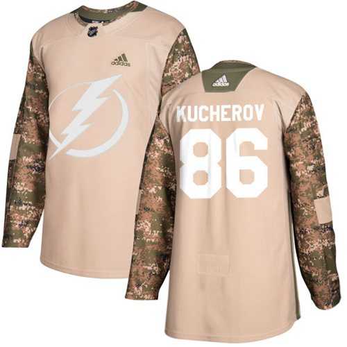 Men's Adidas Tampa Bay Lightning #86 Nikita Kucherov Camo Authentic 2017 Veterans Day Stitched NHL Jersey