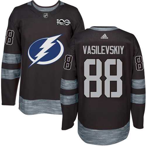 Men's Adidas Tampa Bay Lightning #88 Andrei Vasilevskiy Black 1917-2017 100th Anniversary Stitched NHL Jersey