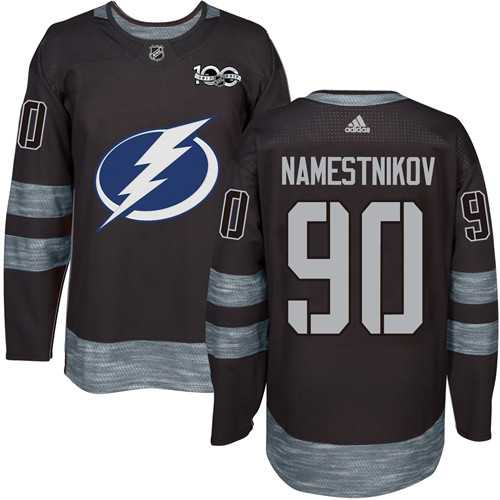 Men's Adidas Tampa Bay Lightning #90 Vladislav Namestnikov Black 1917-2017 100th Anniversary Stitched NHL Jersey