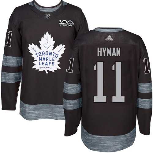 Men's Adidas Toronto Maple Leafs #11 Zach Hyman Black 1917-2017 100th Anniversary Stitched NHL Jersey Men's Adidas Toronto Maple Leafs #11 Zach Hyman Black 1917-2017 100th Anniversary Stitched NHL Jersey