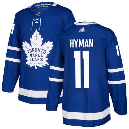 Men's Adidas Toronto Maple Leafs #11 Zach Hyman Blue Home Authentic Stitched NHL Jersey