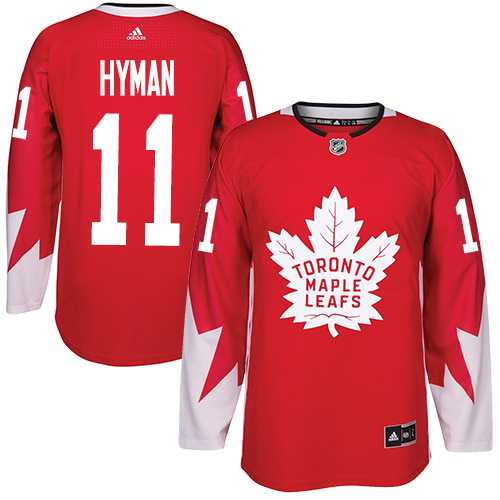 Men's Adidas Toronto Maple Leafs #11 Zach Hyman Red Team Canada Authentic Stitched NHL Jersey