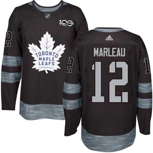 Men's Adidas Toronto Maple Leafs #12 Patrick Marleau Black 1917-2017 100th Anniversary Stitched NHL