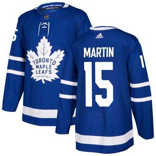 Men's Adidas Toronto Maple Leafs #15 Matt Martin Blue Home Authentic Stitched NHL Jersey