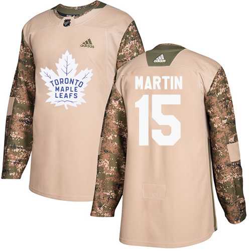 Men's Adidas Toronto Maple Leafs #15 Matt Martin Camo Authentic 2017 Veterans Day Stitched NHL Jersey