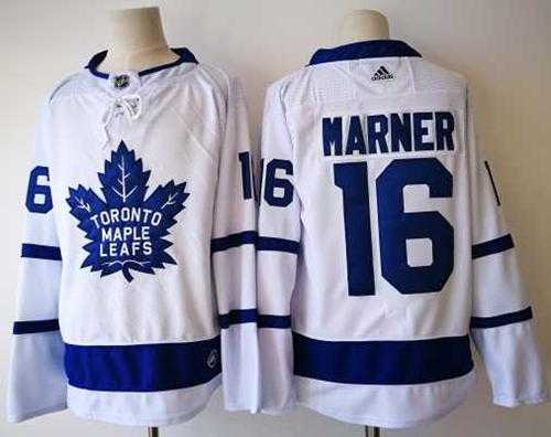 Men's Adidas Toronto Maple Leafs #16 Mitchell Marner White Road Authentic Stitched NHL Jersey
