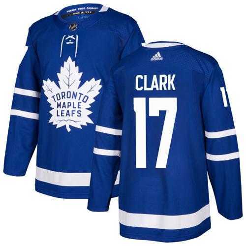Men's Adidas Toronto Maple Leafs #17 Wendel Clark Blue Home Authentic Stitched NHL Jersey